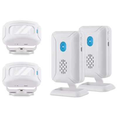 Nineleaf 2 Pack 5 Mode Motion Sensor Alarm with Color Light, Wireless Infrared Home Security SystemPIR Motion Detector Alert, Entrance Welcome Doorbell for Shop Store Hotel Office