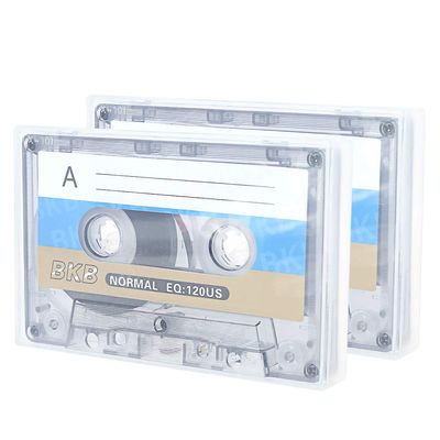 Sara-u 2Pcs Empty Cassette Tape 60 Minutes Standard Cassette Blank Tape Player Empty Magnetic Audio Tape Recording for Speech Music Recording MP3 /DVD