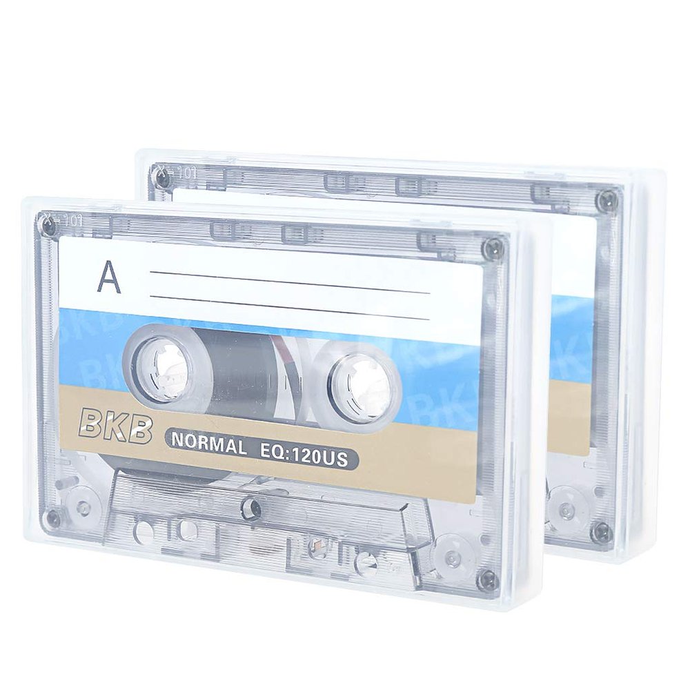 Sara-u 2Pcs Empty Cassette Tape 60 Minutes Standard Cassette Blank Tape Player Empty Magnetic Audio Tape Recording for Speech Music Recording MP3 /DVD