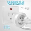 1 Pack European to US Plug Adapter, VINTAR EU to US Adapter, Europe to USA Travel Converter for Most of EU Spain France Type C E F Plugs to America view 2