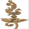Exotic India Peacock Lamp with A Winding, Slender Stem, Yellow view 2