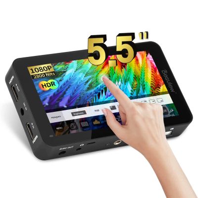 Desview R6 Camera Field Monitor 5.5inch Touchscreen Monitor, UHB 2800nits 1920x1080 IPS 4K HDMI with 3D LUT HDR Waveform Vectorscope False Color Zebra for DSLR & Mirrorless