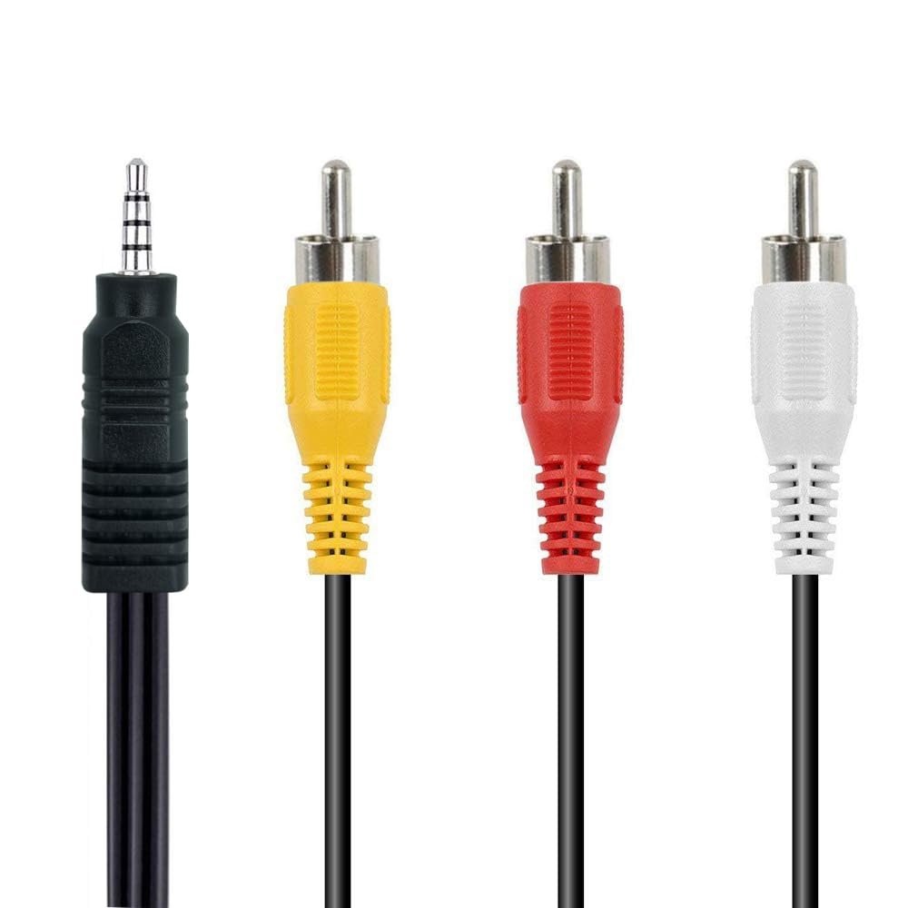 AILTECK 3.5mm to RCA Camcorder AV Audio Video Output Cable, 3 RCA to 3.5mm AV Input Cord Replacement for Sony TV 5FT