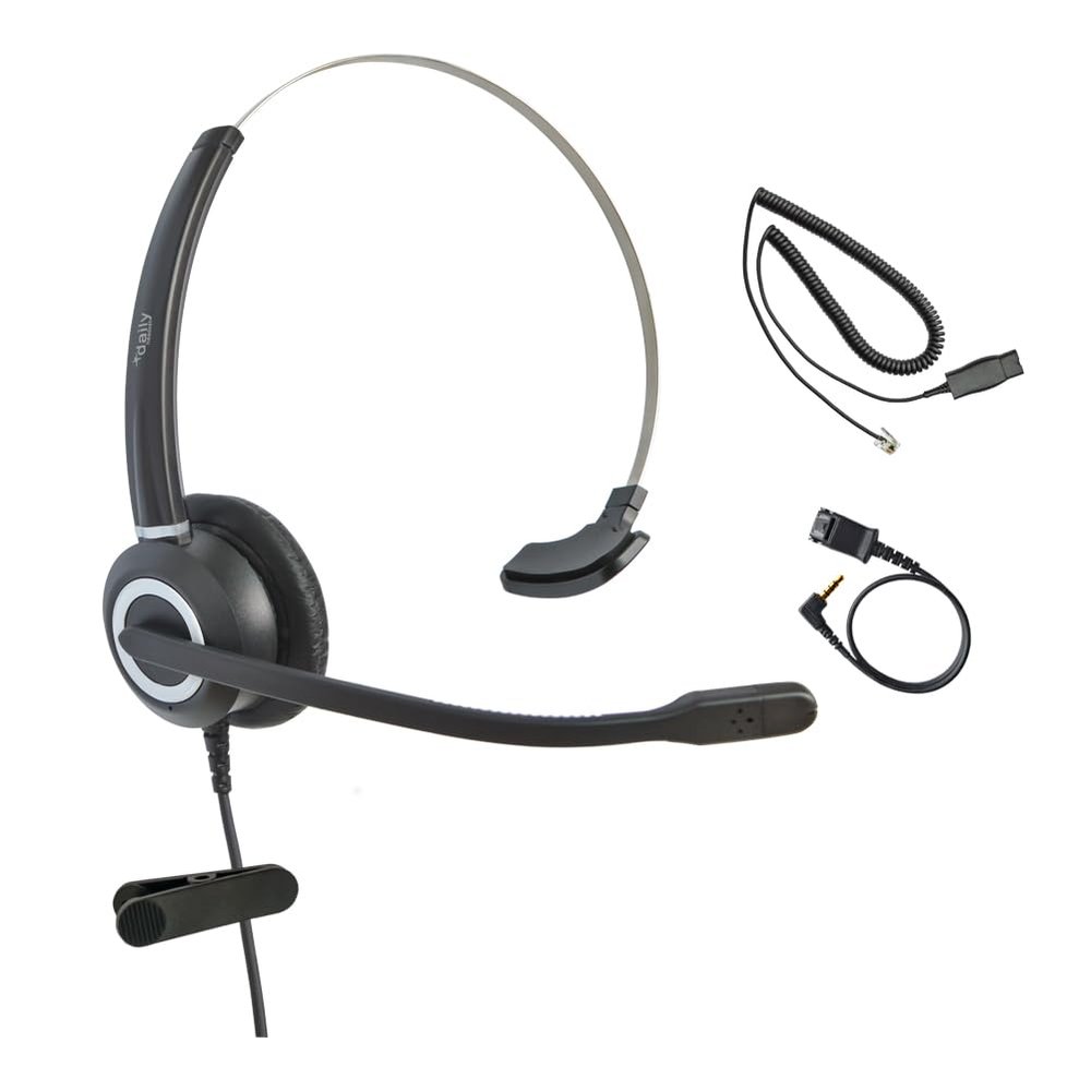 Avaya Headset HD Voice with HIS Adapter Compatible with Avaya 1600, 9600, J100 Series Phones Model, Plus 3.5mm Adapter (Monaural)