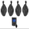 Rockville Marine Audio Bundle: (4) RWB90B 300-Watt 8" Wakeboard Tower Speakers, 360 Swivel, Waterproof, RGHR45 4-Zone Marine Gauge Hole Receiver with Bluetooth, Wired Remote, 5-Items view 1