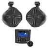 Rockville Marine Speaker Bundle: RGHR45 4 Zone Bluetooth Receiver, 2X RWB90B 8" 300w Wakeboard Speakers, Black with Wired Remote, 3-Items view 1