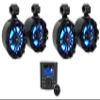 Rockville RGHR45 Bundle: 4-Zone Marine Gauge-Hole Receiver w/Bluetooth, Wired Remote, (2) Pair WB65KLED Black 6.5-in 150-Watt RMS/300-Watt Peak LED Wakeboard Tower Speakers, 3-Items view 1