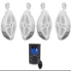 Rockville RWB90W Bundle: (4) 8 in 300W Peak / 200W RMS Marine Wakeboard 360 Swivel Tower Speakers, RGHR45 4-Zone Gauge-Hole Bluetooth Receiver with USB, AM/FM, Wired Remote, 5-Items view 1
