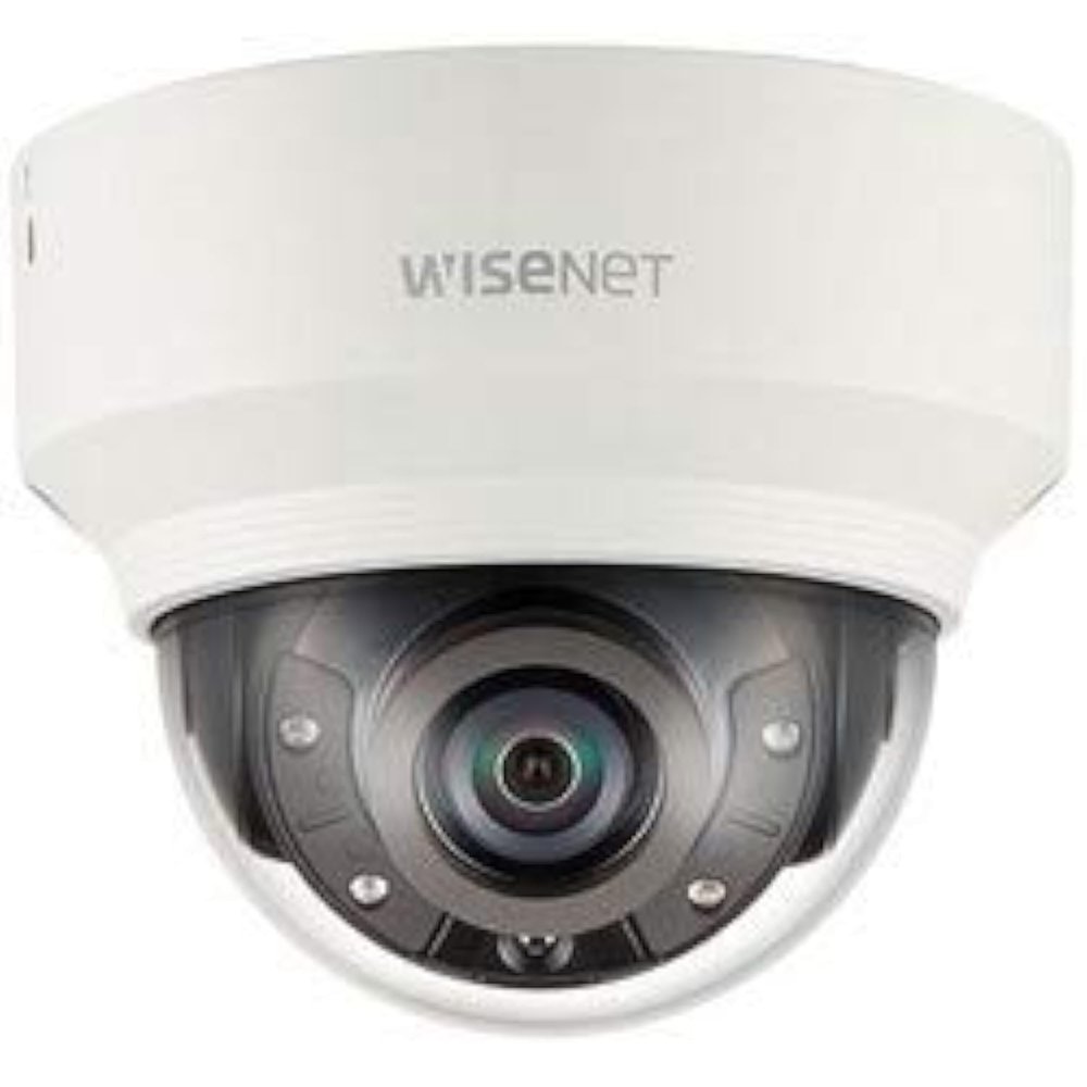 Hanwha Techwin XND-8030R 5MP IR WDR PoE Network Dome Camera with 4.6 mm Fixed Lens, RJ45 Connection.
