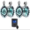 Rockville WB65KLED Bundle: (4) 6.5-in 300-Watt Peak / 150-Watt RMS Metal Marine Wakeboard Tower Speakers, RGHR45 4-Zone Gauge-Hole Receiver Wired Remote, 5-Items view 1