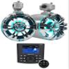 Rockville RGHR45 + WB65KLED Bundle: 4-Zone Marine Gauge Hole Bluetooth Receiver, (1) Pair 6.5" Marine Wakeboard LED Tower Speakers, 150W RMS / 300W Peak, Waterproof, for UTV/Boat/Jeep, 3-Items view 1