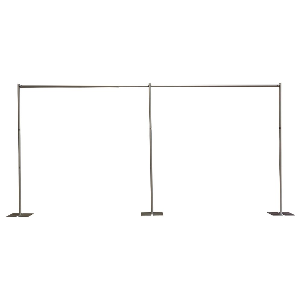 OnlineEEI, 8 Foot Tall Fixed Height Portable Pipe and Drape Backdrop Kit, 8ft x 20ft Breakapart, (No Drapes) (BBD9990820C)