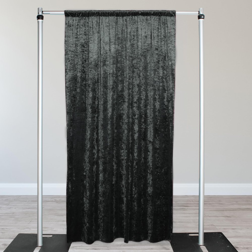 Your Chair Covers - Velvet 8 ft x 60 Inch Drape with 4 Inch Pocket - Black