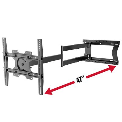 Physix 2120 Long arm TV Wall Mount for 32-75 inch Screens | Extra Long Extension up to 47 inch | Heavy-Duty TV Mount Holds up to 77 lbs | Full-Motion, swivels up to 180 | Max. VESA 400x400