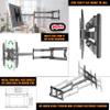 Physix 2120 Long arm TV Wall Mount for 32-75 inch Screens | Extra Long Extension up to 47 inch | Heavy-Duty TV Mount Holds up to 77 lbs | Full-Motion, swivels up to 180 | Max. VESA 400x400 view 4