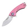 Harnds Ballet Folding Knife with Sandvik 14C28N Blade Camping Pocket Knife with Deep Carry Pocket Clip G10 Handle Flipper Open Liner Lock EDC (pink) view 1