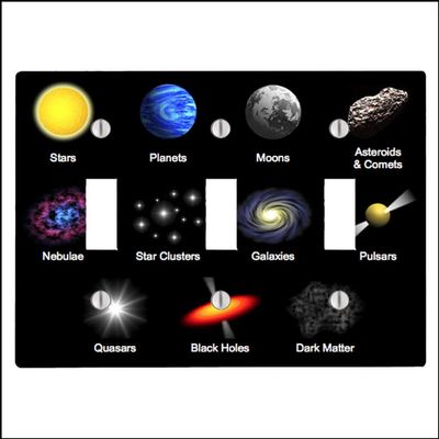 Celestial Objects Planets Sky Space 3 Toggle Electrical Switch Wall Plate (6.56 x 4.69in)