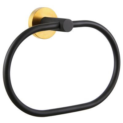 APLusee Hand Towel Holder for Bathroom Sink, Black Gold, Wall Mounted