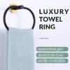 APLusee Hand Towel Holder for Bathroom Sink, Black Gold, Wall Mounted view 2