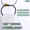 APLusee Hand Towel Holder for Bathroom Sink, Black Gold, Wall Mounted view 4