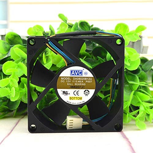 8CM 8020 DA08020B12U 12V 0.46A 8cm 4-Wire Dual-Ball Chassis Cooling Fan