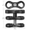 MINIFOCUS 4PCS 1'' Aluminum Ball Clamp Mount for Underwater Diving Light Arms Tray System, Photography Diving Camera, 360 Clip Adapter Bracket for Action Camera Flashlight Arms System view 3