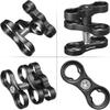 MINIFOCUS 4PCS 1'' Aluminum Ball Clamp Mount for Underwater Diving Light Arms Tray System, Photography Diving Camera, 360 Clip Adapter Bracket for Action Camera Flashlight Arms System view 4