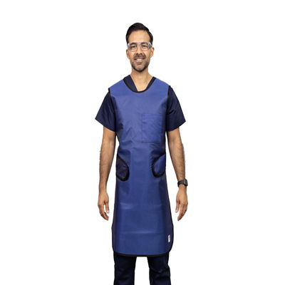 ATTENUTECH Apron Frontal, Flexiback, .50mm Pb LE, Lightweight, Outside: Royal Blue Ripstop, Inside: Black, Binding: Black (X-Large)