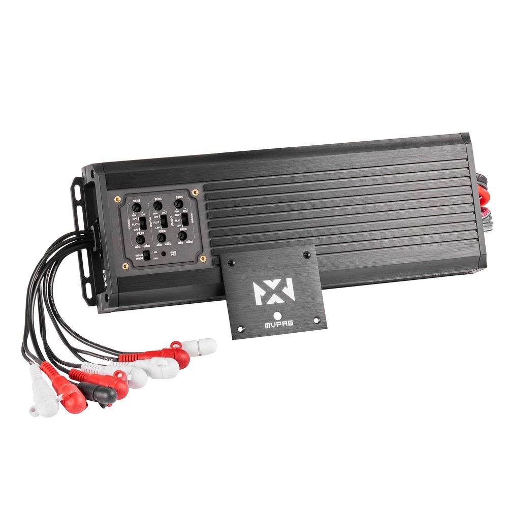 NVX MVPA6 900W Total RMS 6-Channel Bridgeable Marine-V Series Micro Class D Compact Marine/Powersports/Car Amplifier | IPX67 Waterproof Rating
