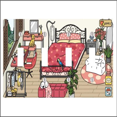 Beautiful Bedroom Relax 4 Toggle Electrical Switch Wall Plate (8.38 x 4.69in)
