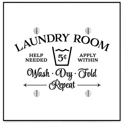 Laundry Room Wash Dry Fold Double Blank Electrical Switch Plate