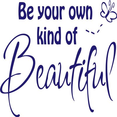 Decaltor Purple 25" x 16" Be Your Own Kind of Beautiful Quotes sty2 Sayings Words Art Decor Lettering Vinyl Wall Art Inspirational Uplifting DIY Vinyl Butterfly Girl Home Decoration