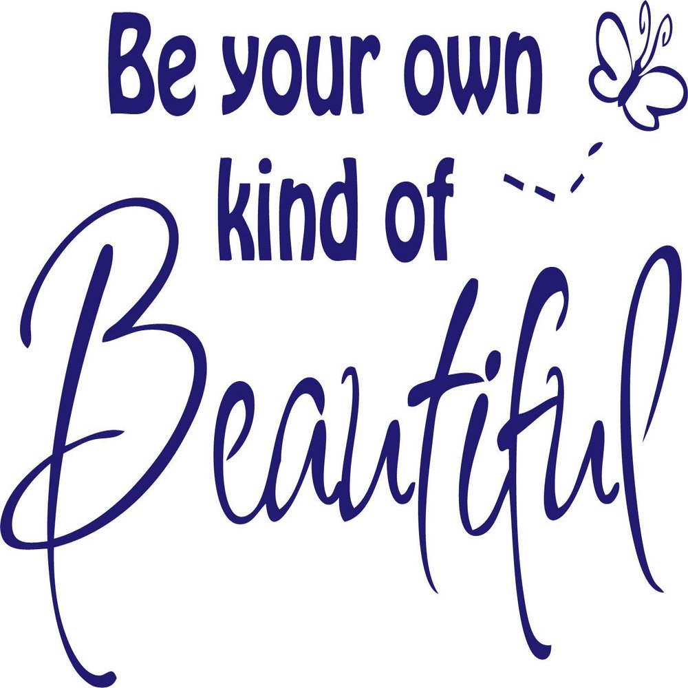 Decaltor Purple 28" x 18" Be Your Own Kind of Beautiful Quotes sty2 Sayings Words Art Decor Lettering Vinyl Wall Art Inspirational Uplifting DIY Vinyl Butterfly Girl Home Decoration