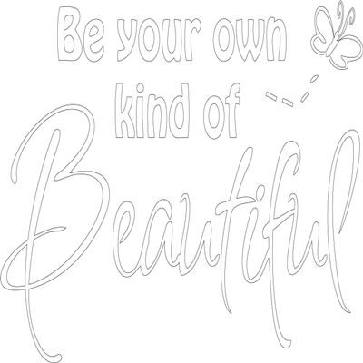 Decaltor Matte White 28" x 18" Be Your Own Kind of Beautiful Quotes sty2 Sayings Words Art Decor Lettering Vinyl Wall Art Inspirational Uplifting DIY Vinyl Butterfly Girl Home Decoration