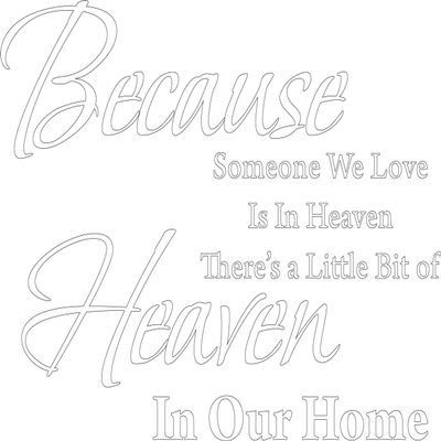 Decaltor Matte White 22" x16" Because Someone We Love is in Heaven Quotes Sayings Words Art Decor Lettering Vinyl Wall Art Inspirational Uplifting