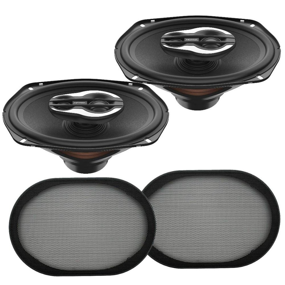 HERTZ pkg SX690 Neo 6"x9" 260W SPL 3-Way Tweeters Coaxial Speakers with Grills