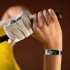 Jennyfly Compatible with Samsung Galaxy fit SM-R370 Strap, Fashion Women Slim Strap Adjustable 5.5-8.1 inch Leather Wristband with Metal Buckle - Black view 4