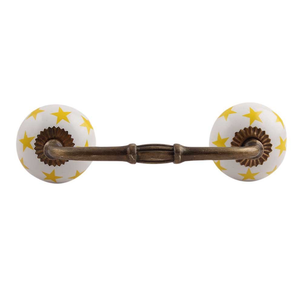 Indian Shelf 4 Pieces Yellow Door Handles for Cabinet Drawer Dresser- 6"