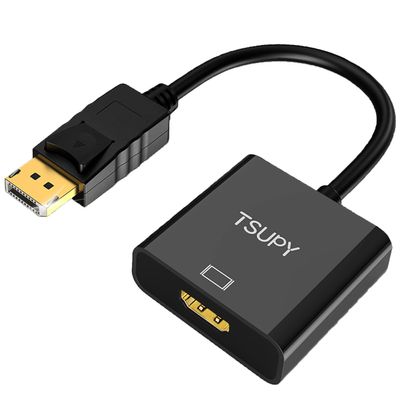 TSUPY to HDMI Adapter Converter 4K UHD, DP (Source) to HDMI (Monitor) Cable Gold Plated Converter Displaylink Cord Compatible for PC, Projector, HDTV and More Display Devices