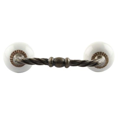 Indian Shelf 4 Pieces Ceramic Door Handles for Drawer Cabinet Dresser 5.5"