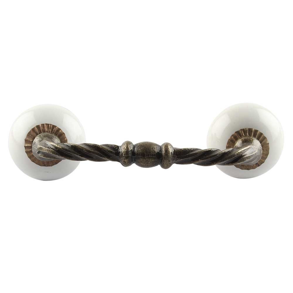 Indian Shelf 4 Pieces Ceramic Door Handles for Drawer Cabinet Dresser 5.5"