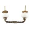 Indian Shelf 4 Pieces Ceramic Door Handles for Drawer Cabinet Dresser 5.5" view 2