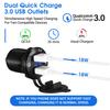 BTRLIACY Quick Charge 3.0 Charger Waterproof 12V/24V Dual USB with LED Digital Voltmeter for Car Truck Boat Marine view 2