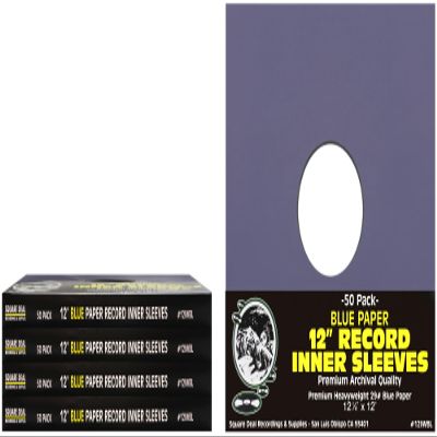 (250) Blue Paper Super Heavyweight 12" Record Inner Sleeves with Center Hole - 12IWBL