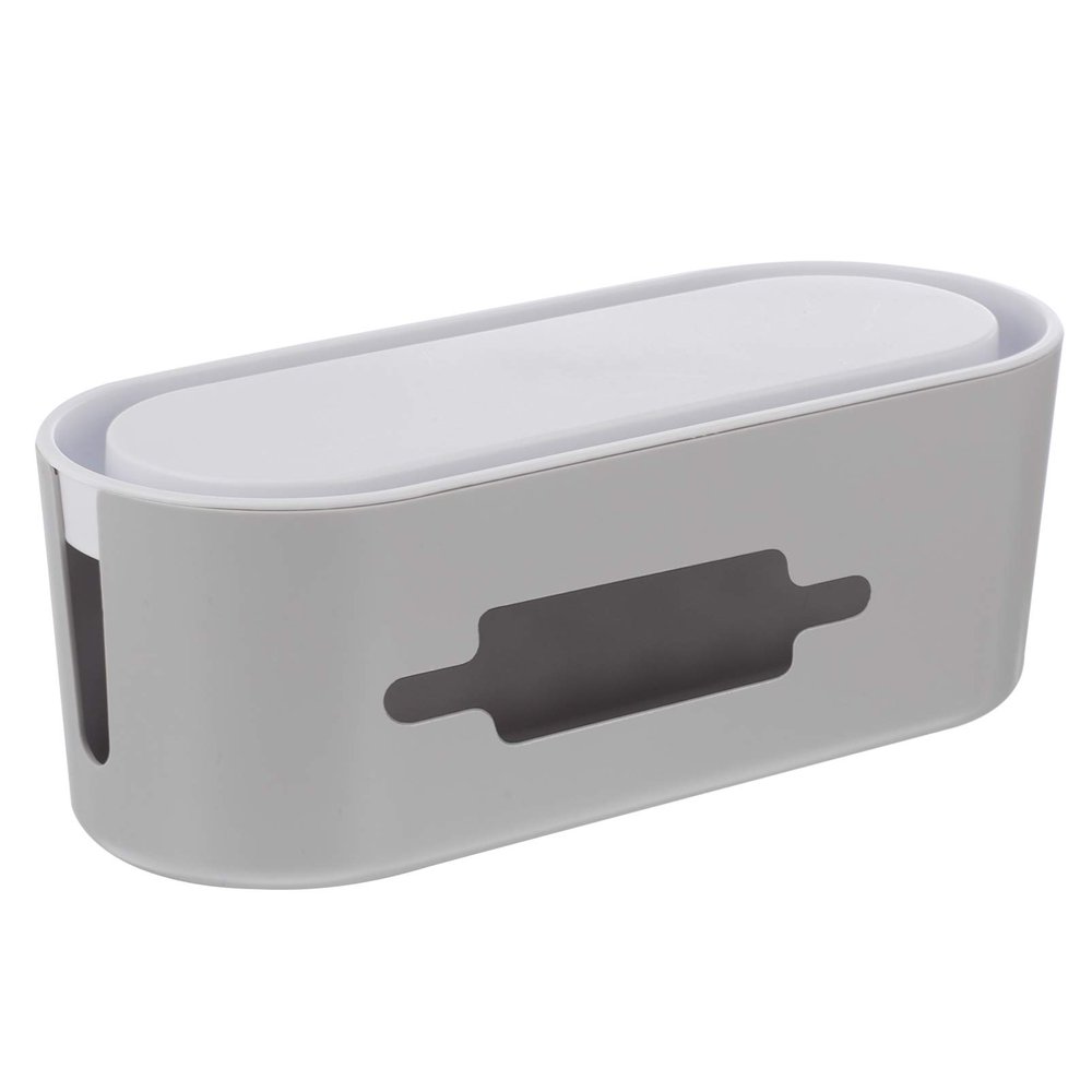 Hemobllo Large Cord Organizer Storage Box with Detachable Cover Plastic