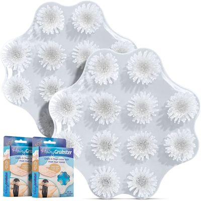 As Seen on Shark Tank Hair Shower Drain Hair Catcher, Hair Stopper Bathtub Drain Protector, & Catcher Drain Cover Alternative, Must-Haves HairyGrabster, 2 Pack, White