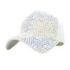 Andongnywell Unisex Versatile Baseball Cap Rhinestone Hats Adjustable Sun Protection Inlaid Diamond Hats Duckbill caps (White,One Size) view 1