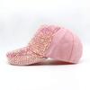 Andongnywell Unisex Versatile Baseball Cap Rhinestone Hats Adjustable Sun Protection Inlaid Diamond Hats Duckbill caps (White,One Size) view 3