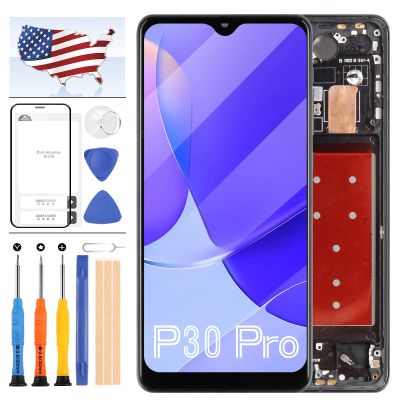 Screen Replacement for Huawei P30 Pro VOG-L29, VOG-L09, VOG-L04, VOG-AL00, VOG-TL00 LCD Display Touch Sensor Glass Digitizer Assembly 6.47inch with Frame No Fingerprint Sensor