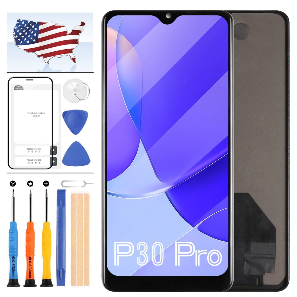 Screen Replacement for Huawei P30 Pro VOG-L29, VOG-L09, VOG-AL00, VOG-TL00, VOG-L04, VOG-AL10 Touch Screen Digitizer LCD Display Assembly Parts Kit with Repair Tools (No Fingerprint Sensor)